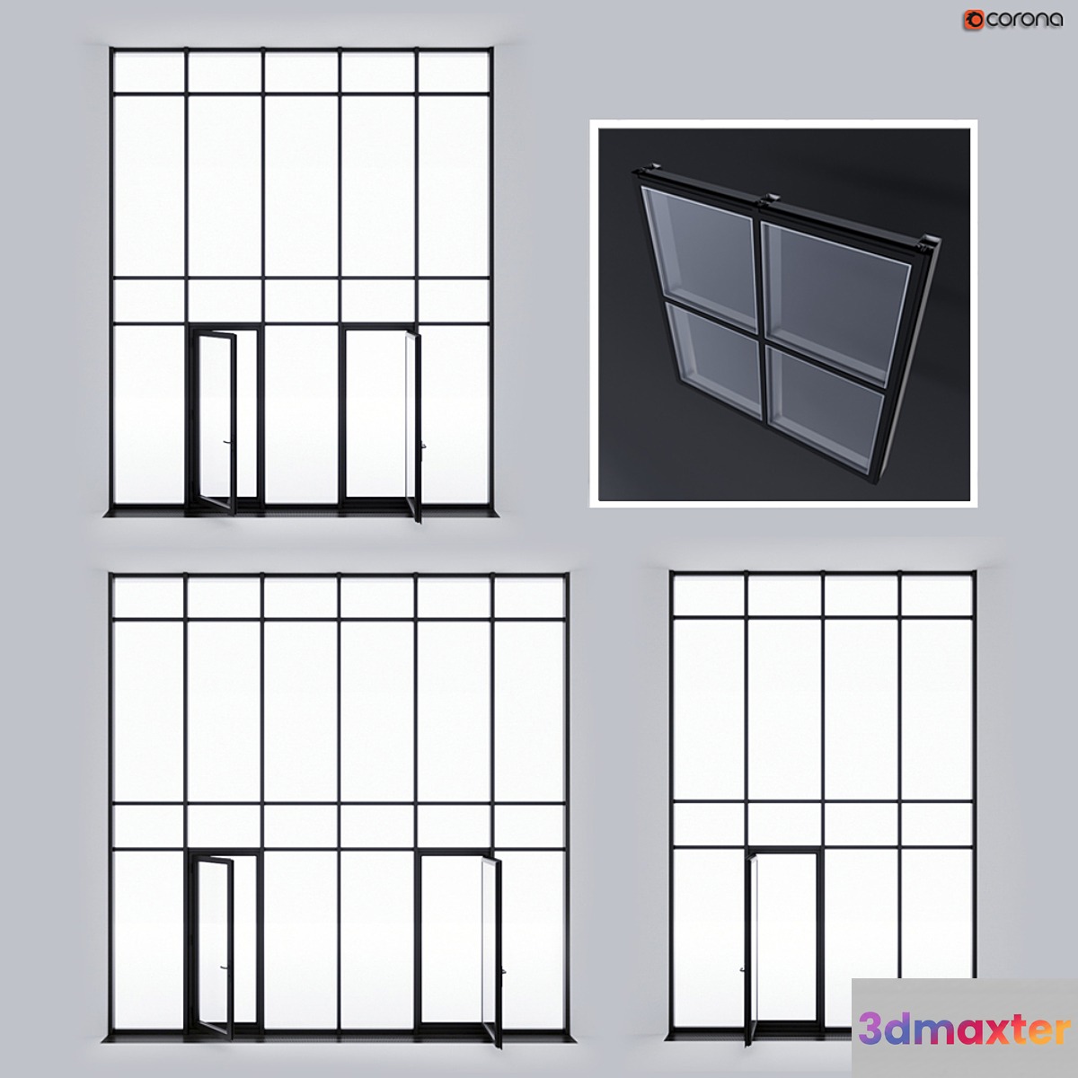 Structural glazing 2 3D Max
