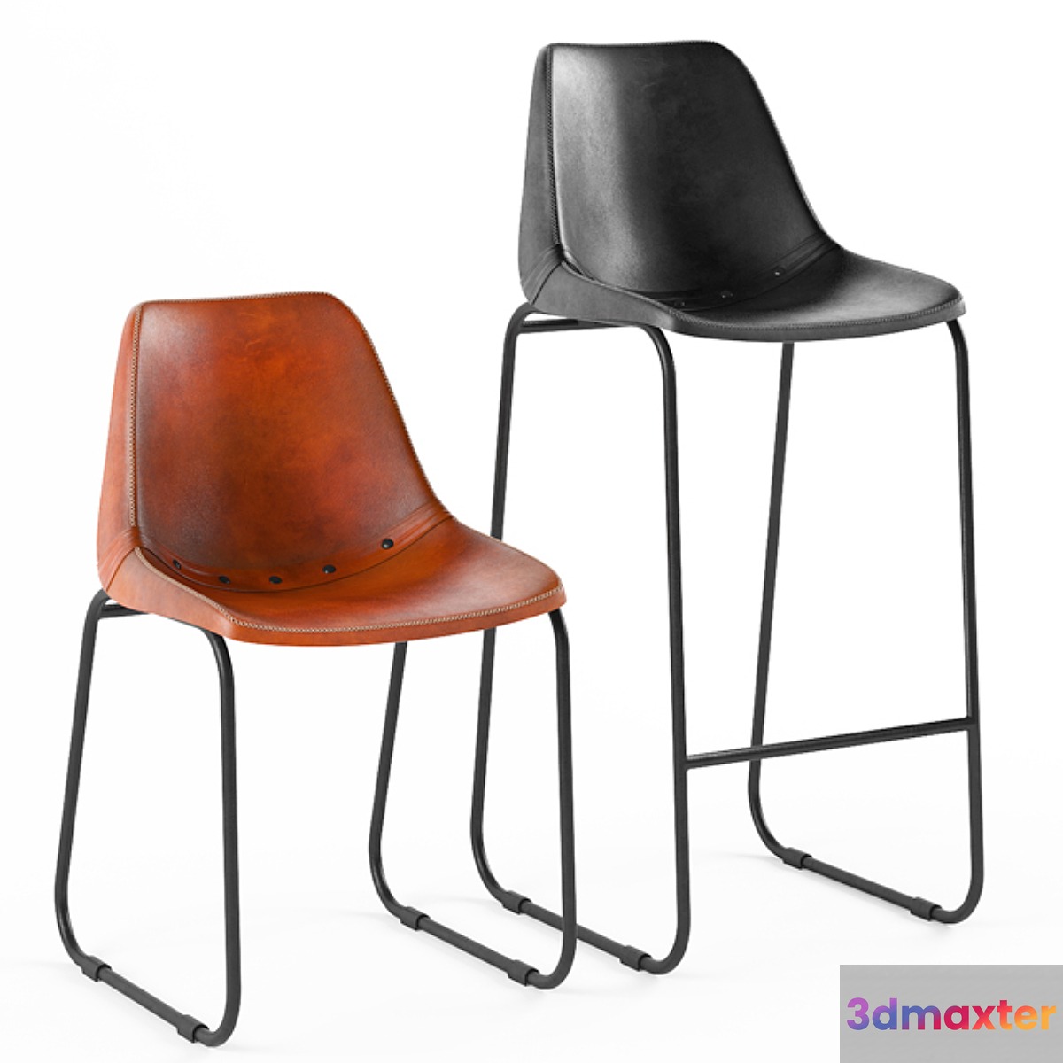 Loft Design chairs 007 and 014 model 3D Max