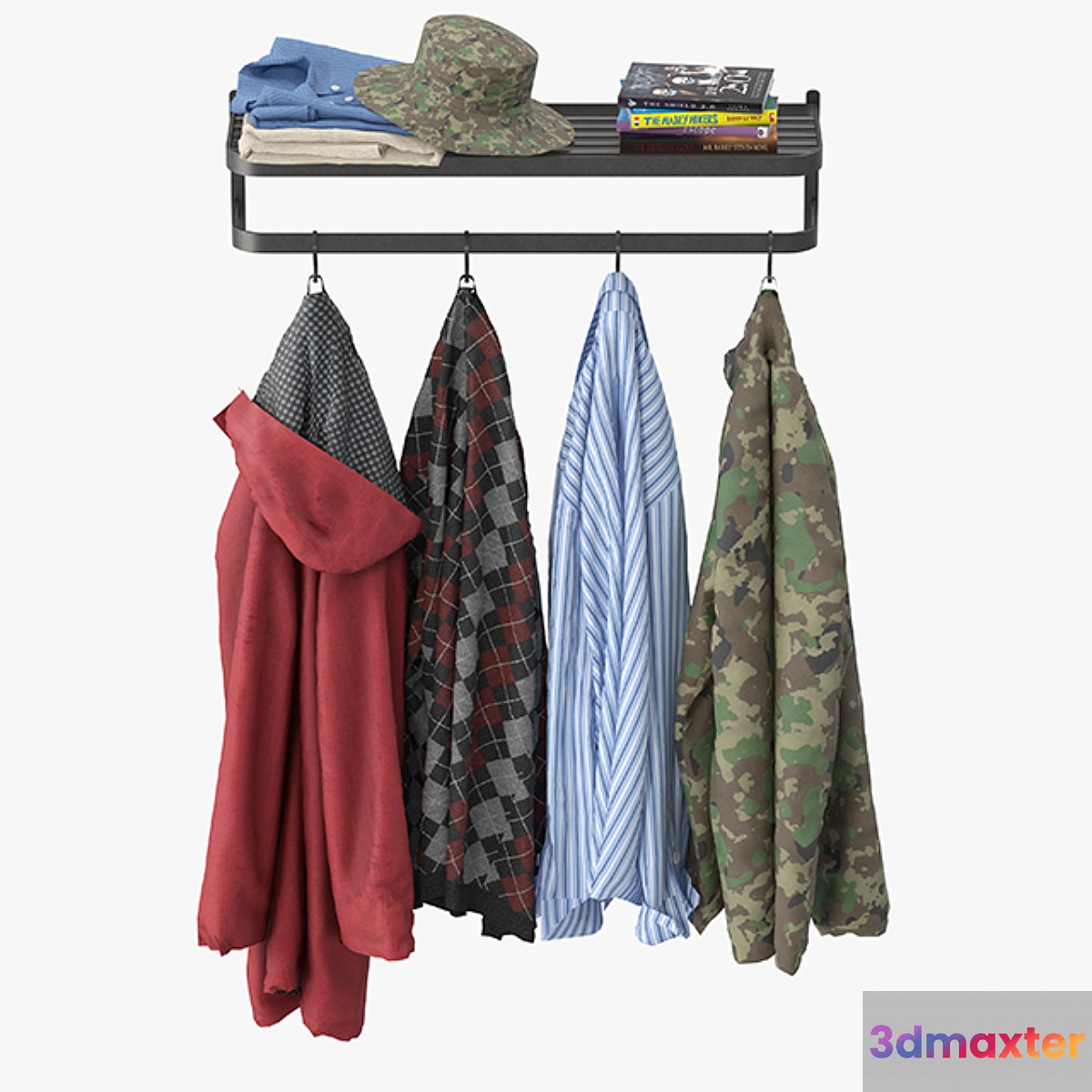 Wall coat rack 3D Max