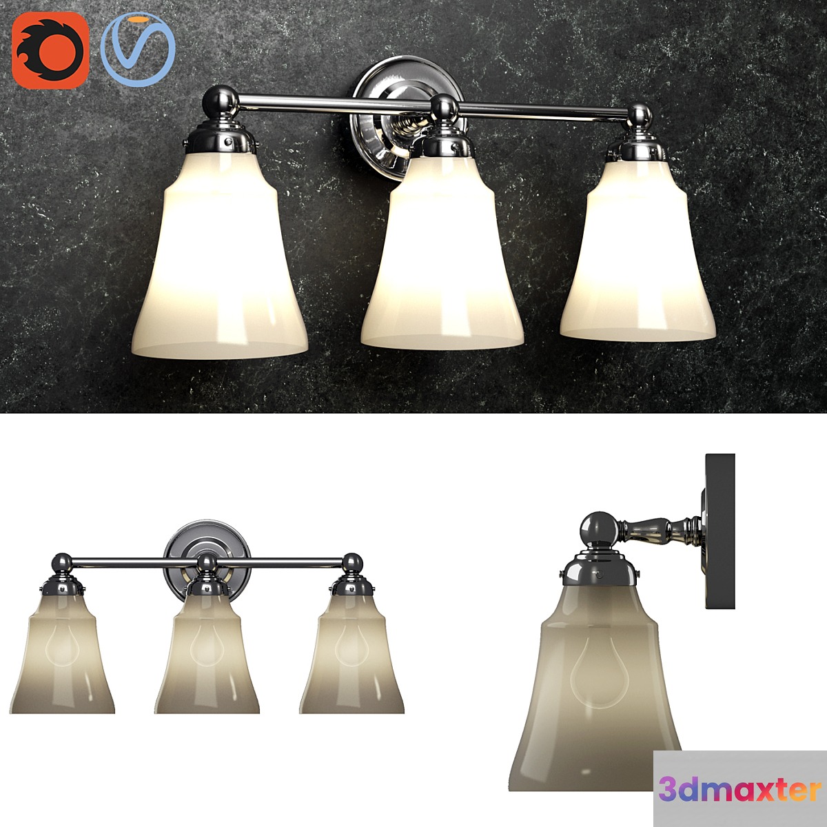 Pottery barn Sussex Triple Sconce 3D Max