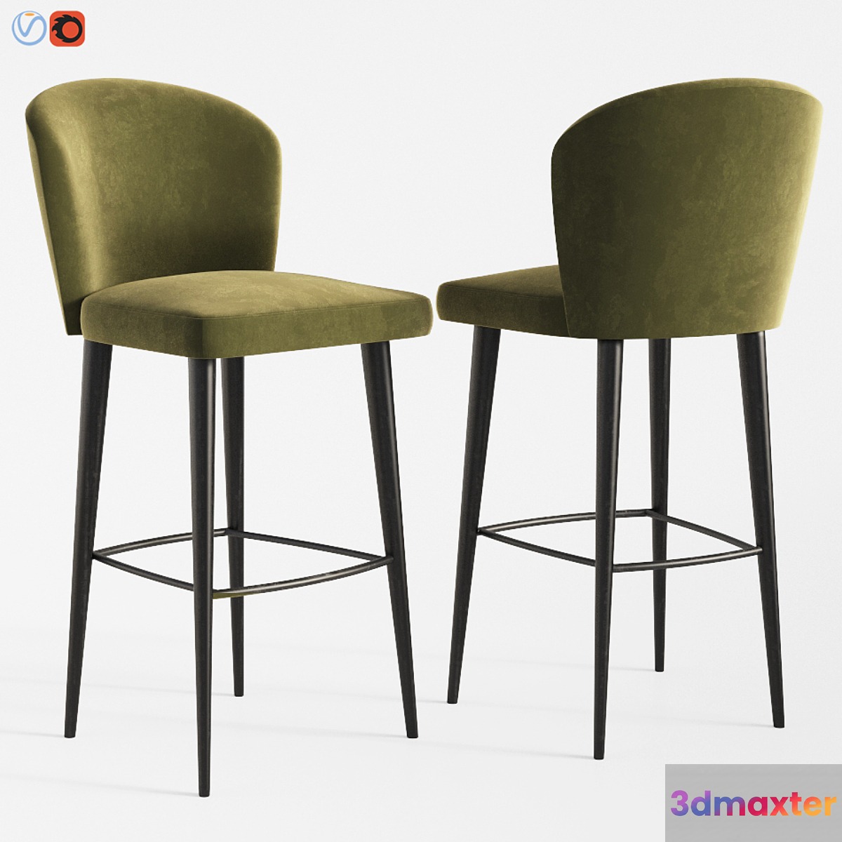 Aston BarStool Minotti 3D Max