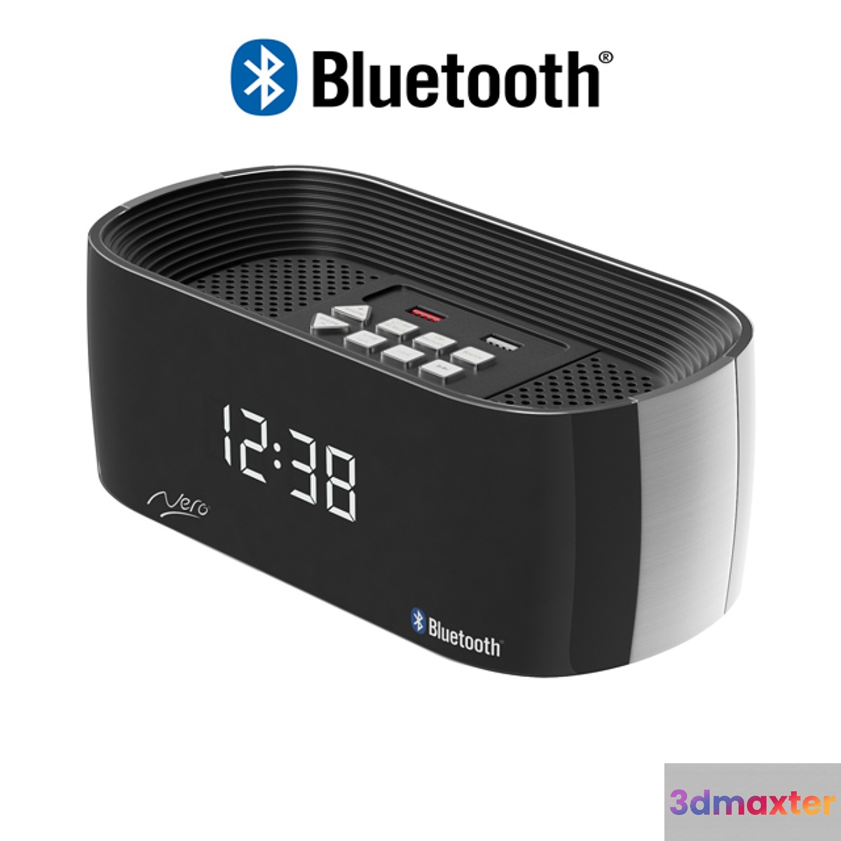 Clock Radio Titanium Bluetooth Alarm