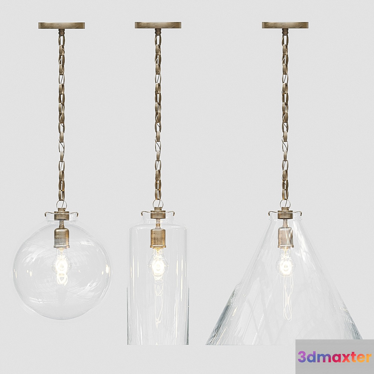 Visual Comfort Brass Pendant set