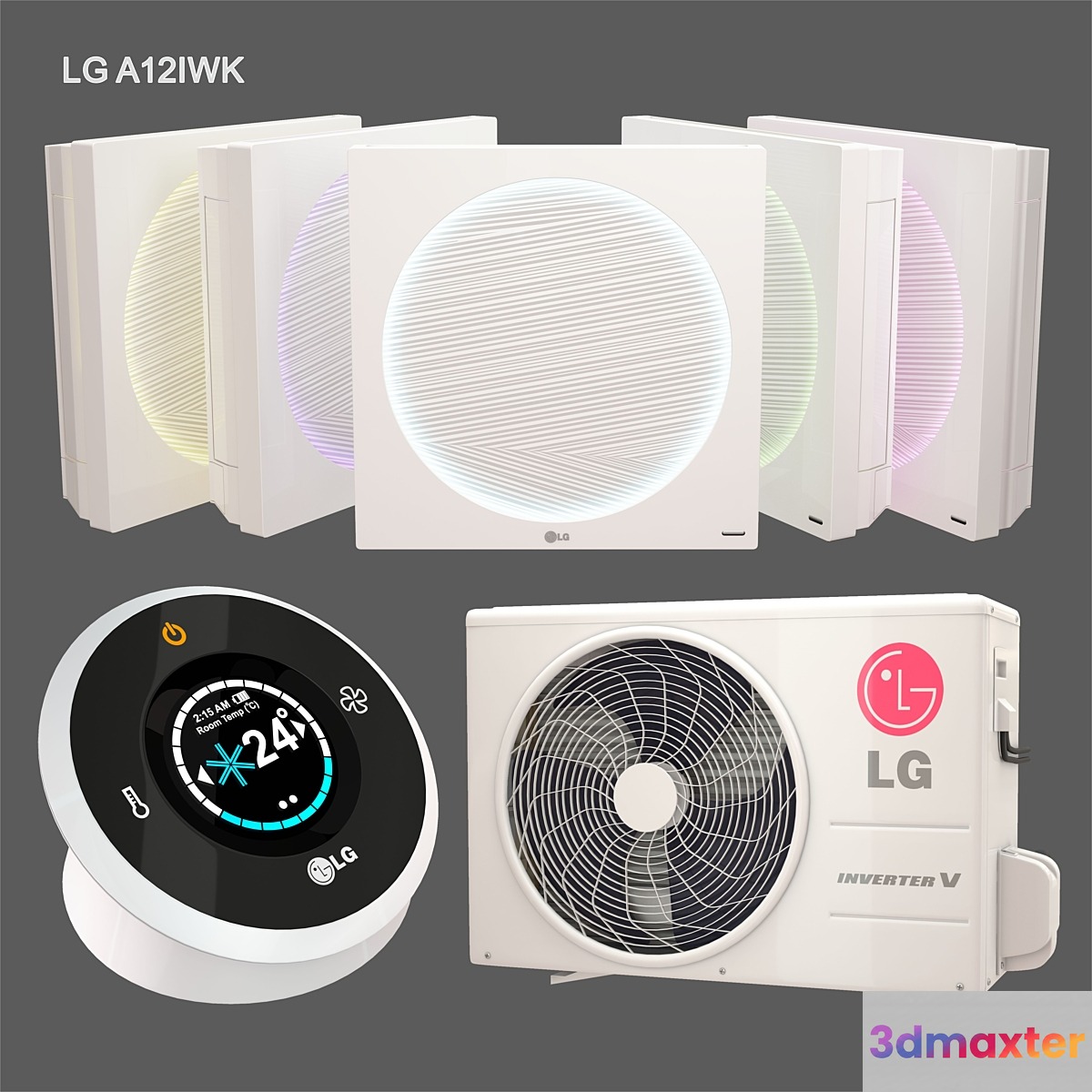 LG Artcool Stylist Inverter V LG A12IWK 3D Max