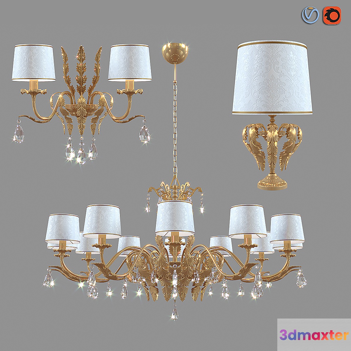 Chandelier lamp and sconce Masiero Acantia