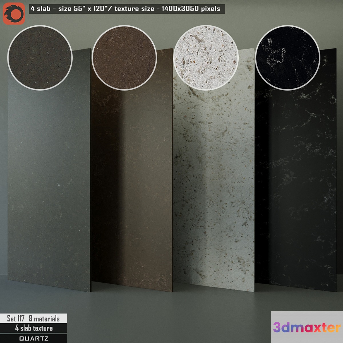 Quartz Slab Set 117 3D Max