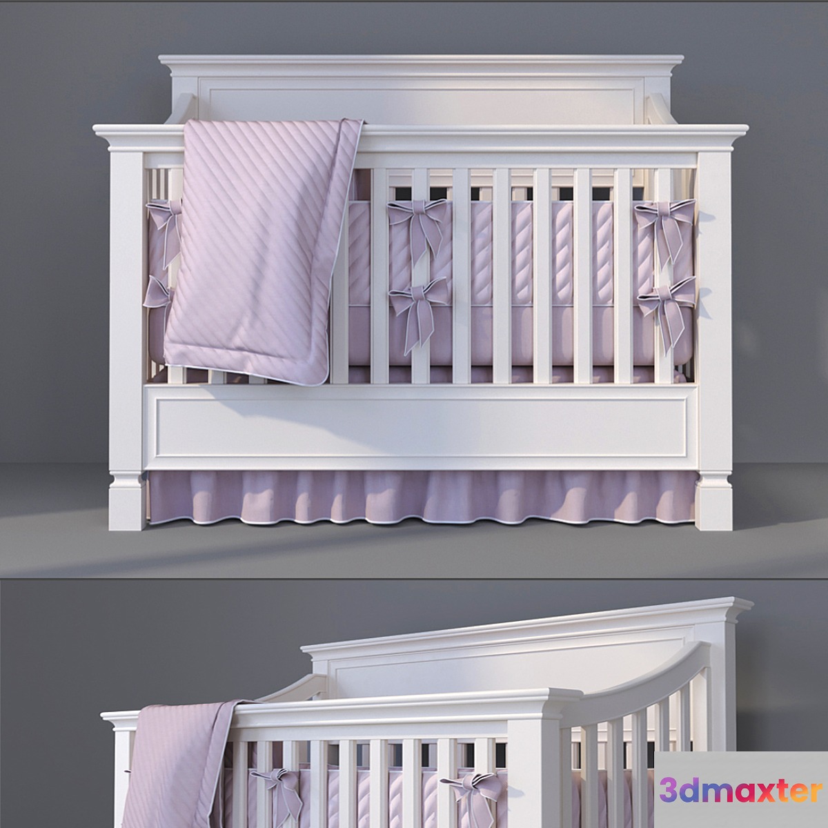 Baby cot Pottery Barn Larkin 3D Max