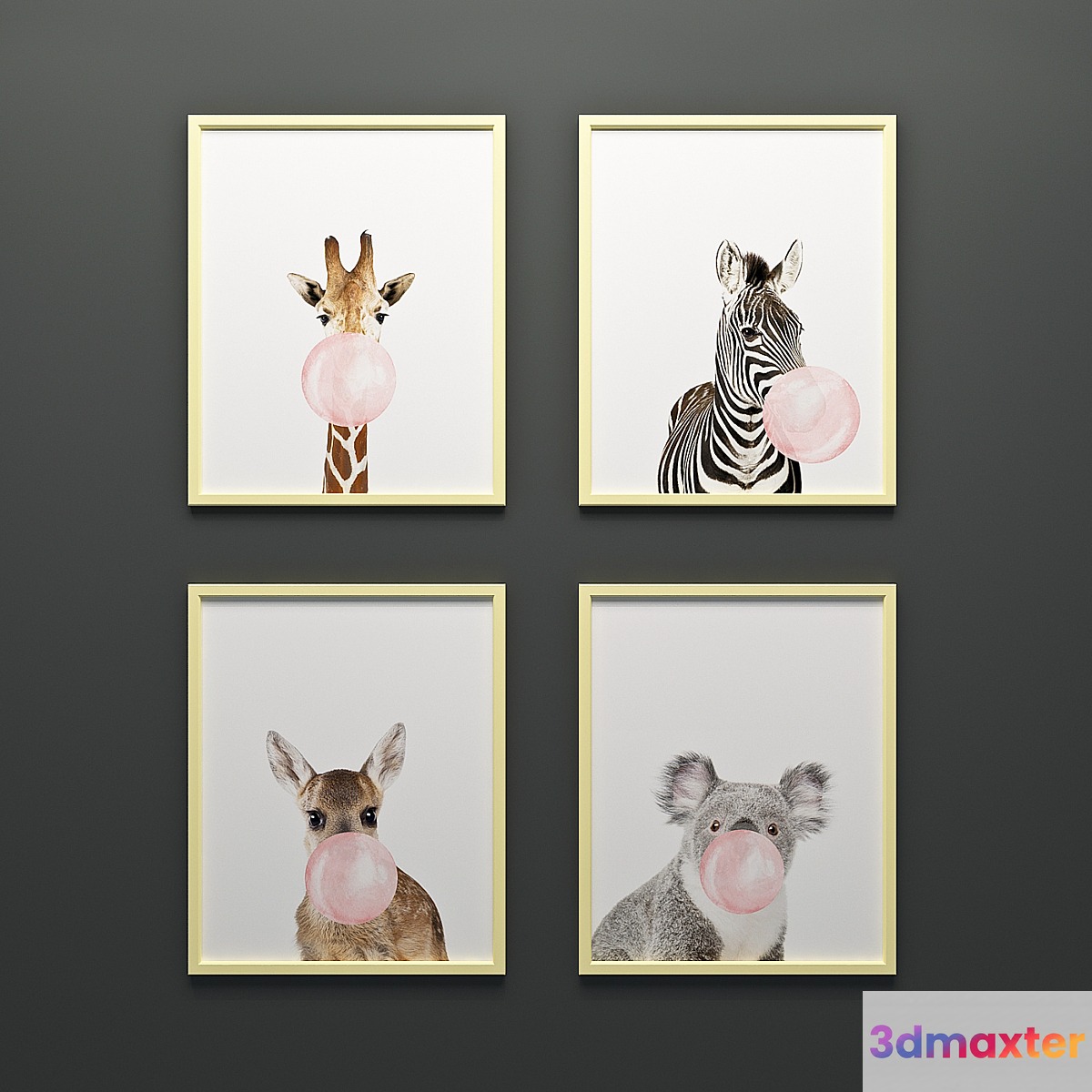 Paintings with funny animals 3D Max
