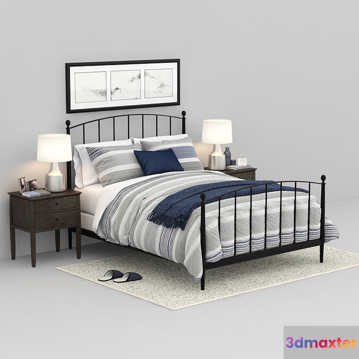 crate and barrel Mason Shadow Queen Bed