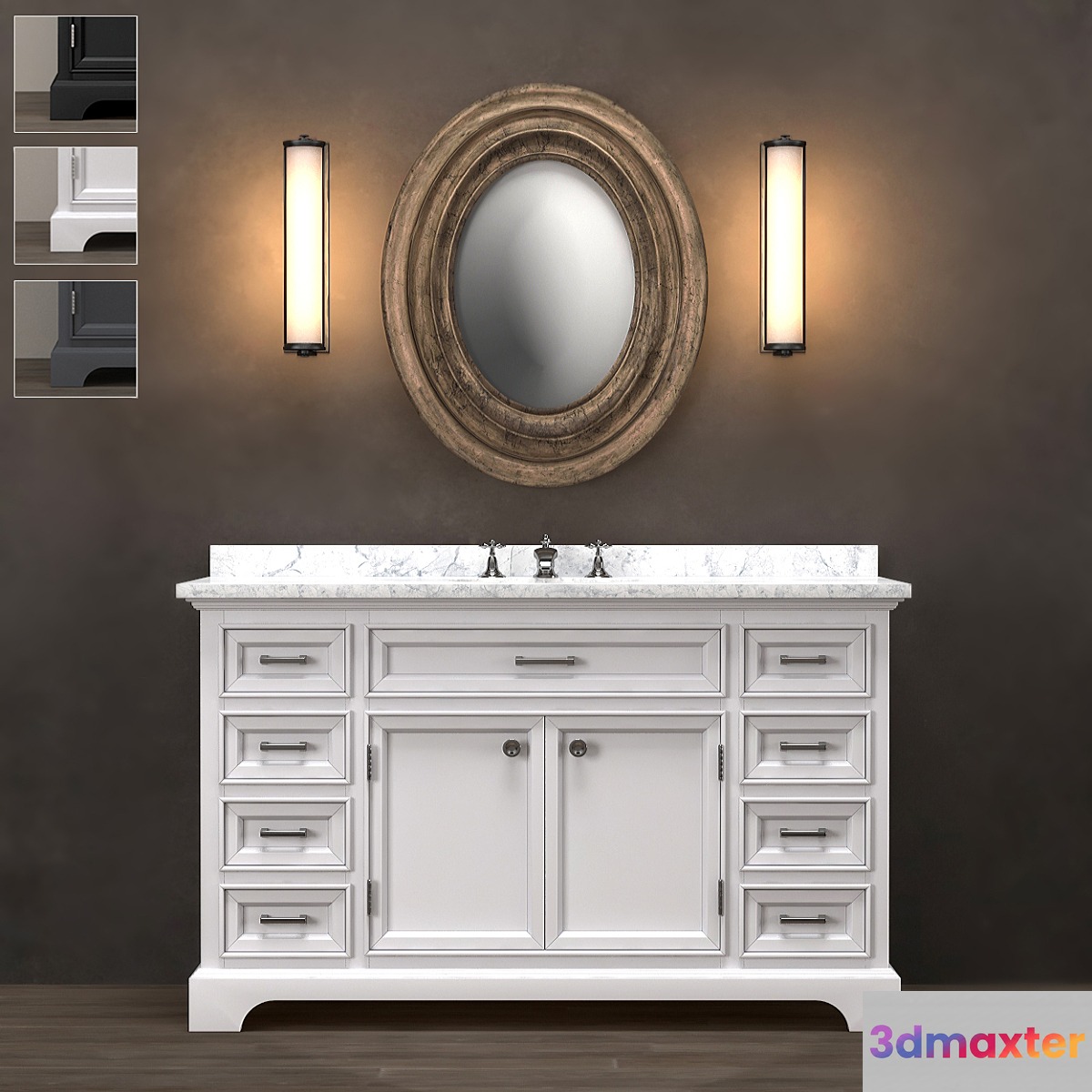 23800867 Wide Washbasin Kent (3 colors) 3D Max