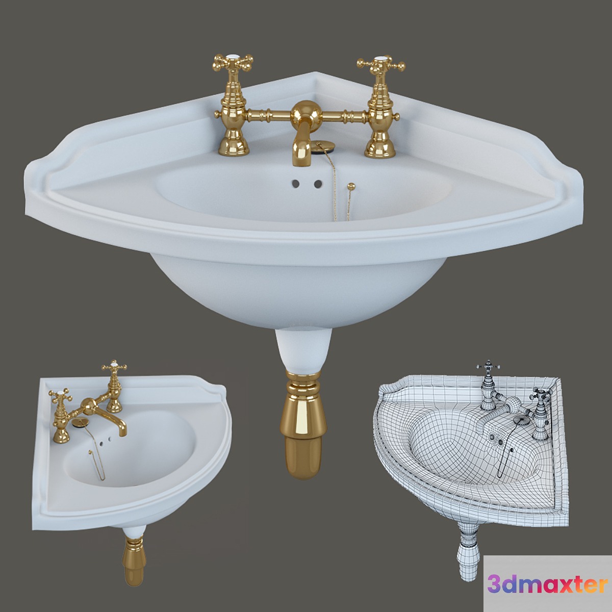 Corner washbasin Gentry 3D Max
