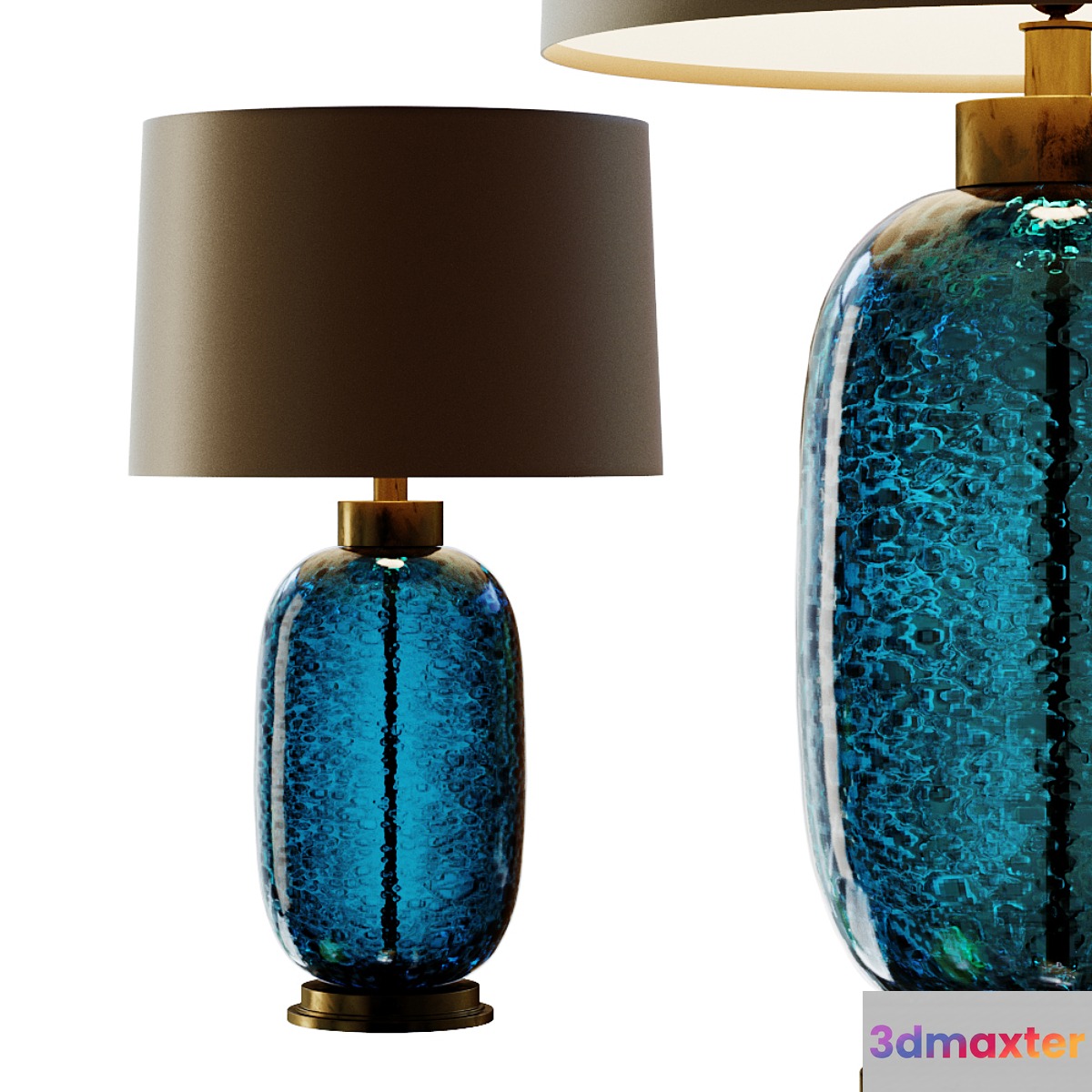Mid Century Studio Art Glass Buffet Lamp.3