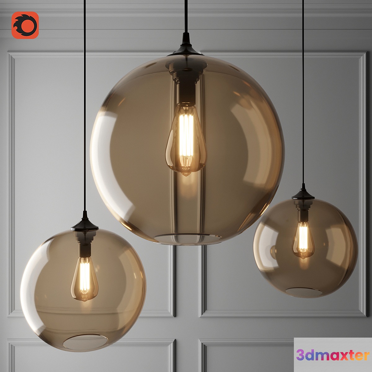Suspended Lamp Jeremy Solitaire 3D Max