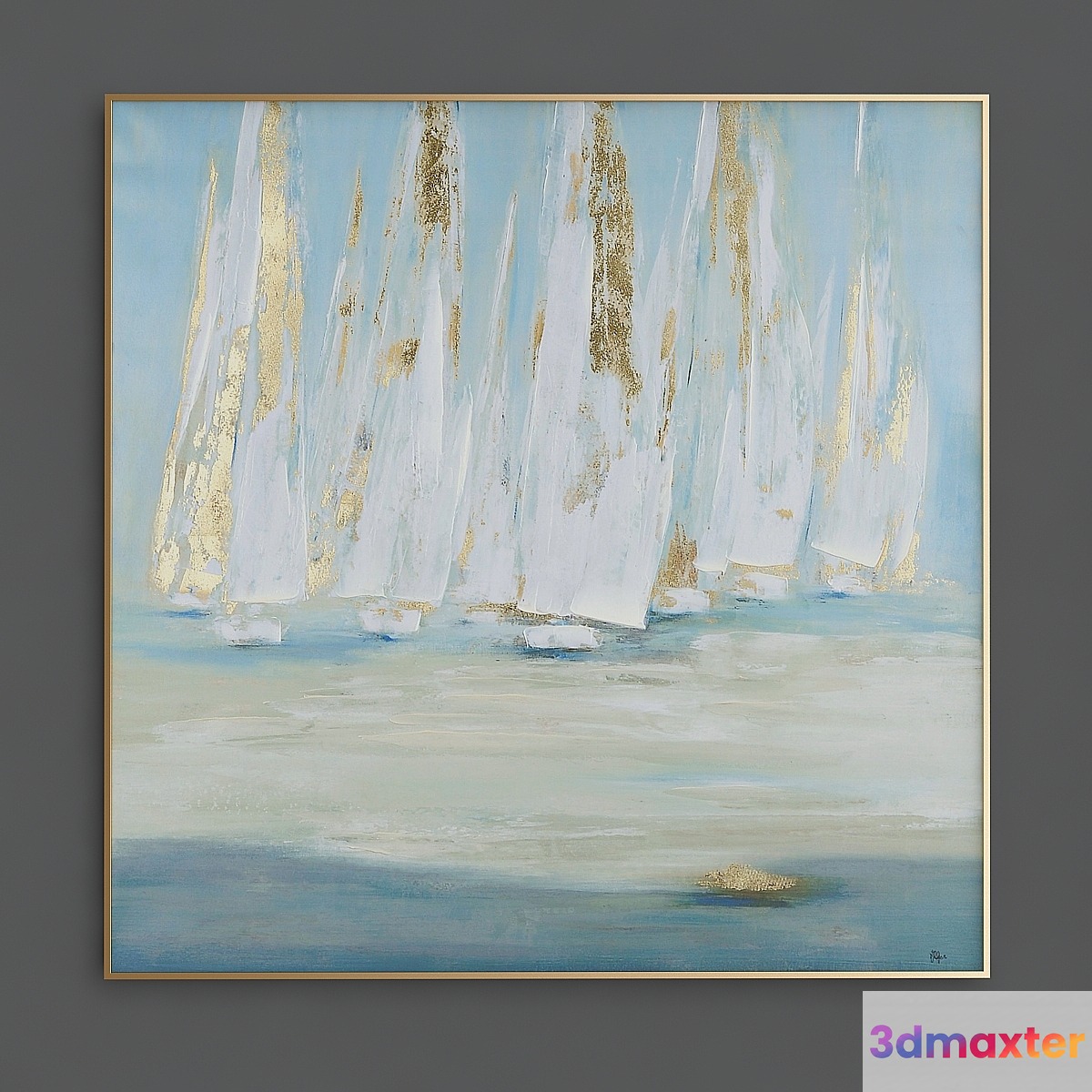 Blue And Gray Wall Art Canvas 3D Max