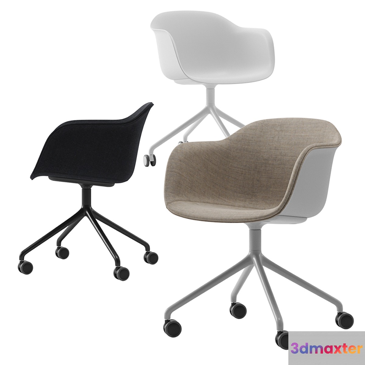 Muuto Fiber armchair swivel base w 3D Max