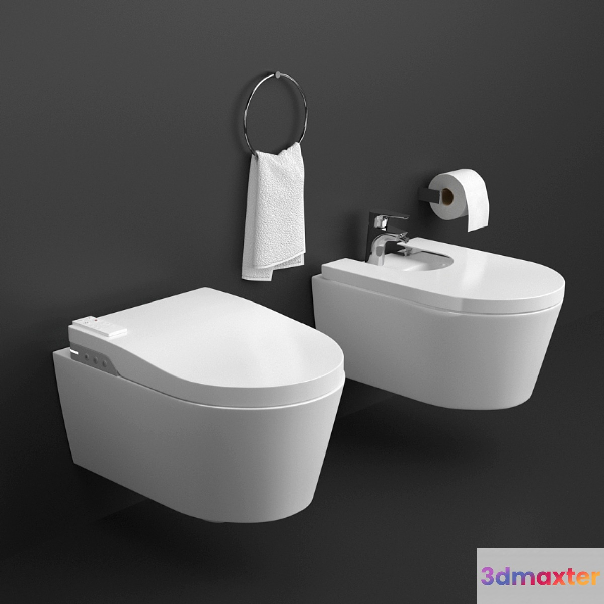 Roca Inspira Wellness Toilet and Bidet 3D Max