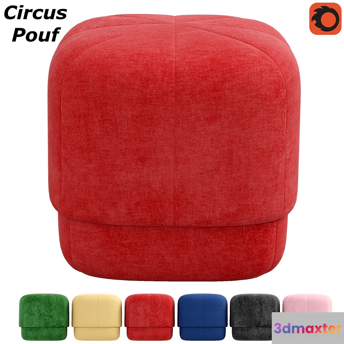 Circus Pouf - Stool Small 3D Max
