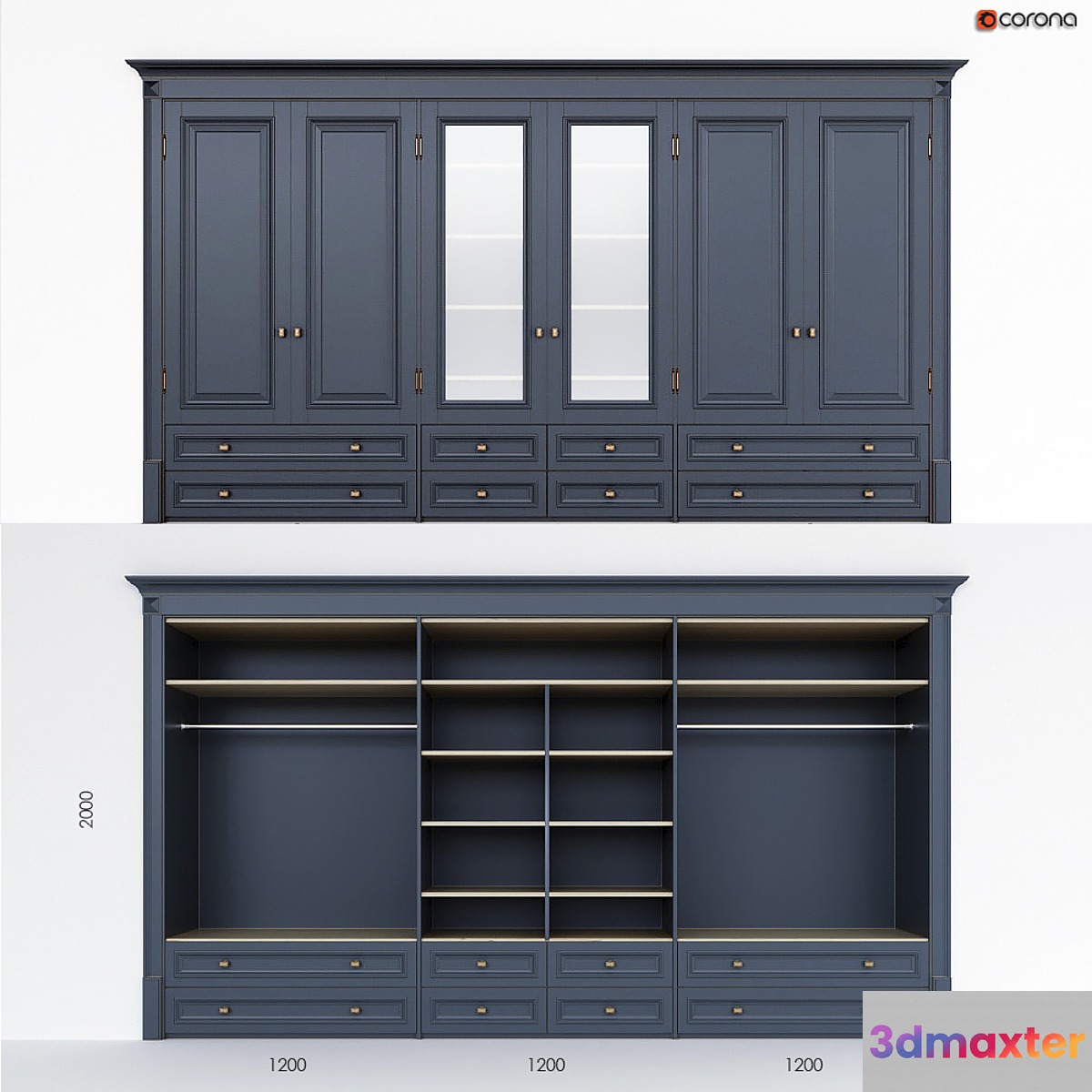 Built-in wardrobe 3D Max