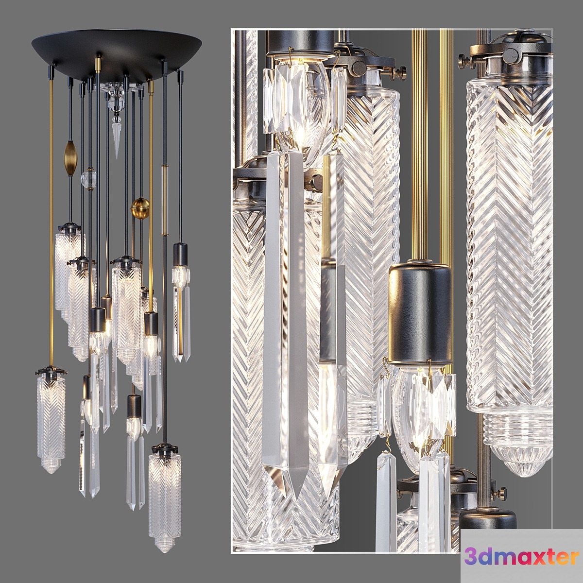 Chandelier AXIS 12 ARM FIXTURE 2015 3D Max