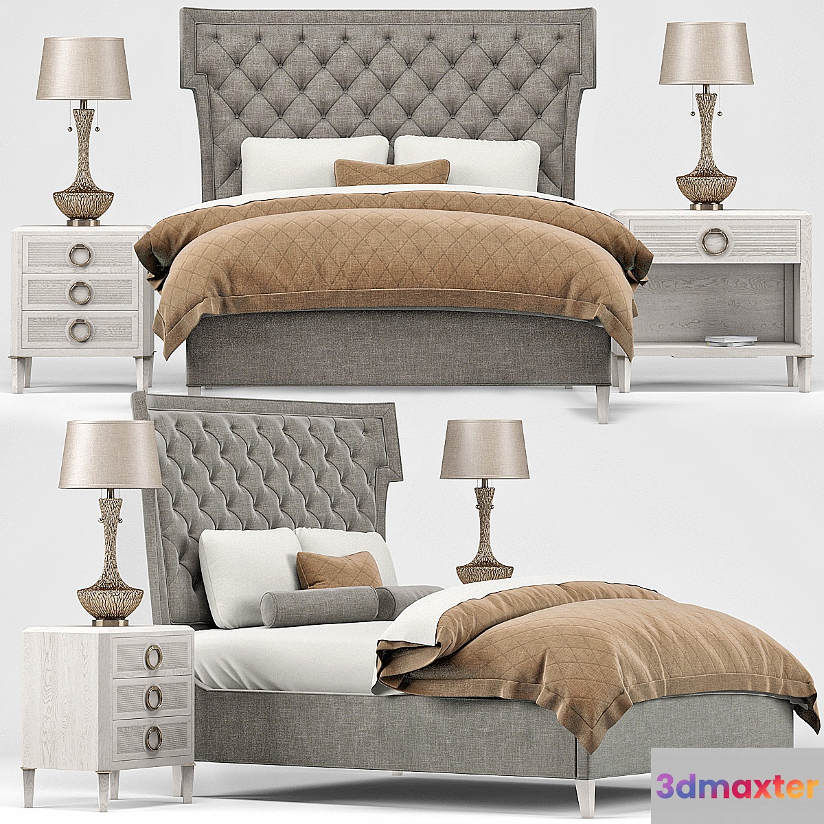 Hayley Hollywood Bed Nightstand Lamp 3D Max