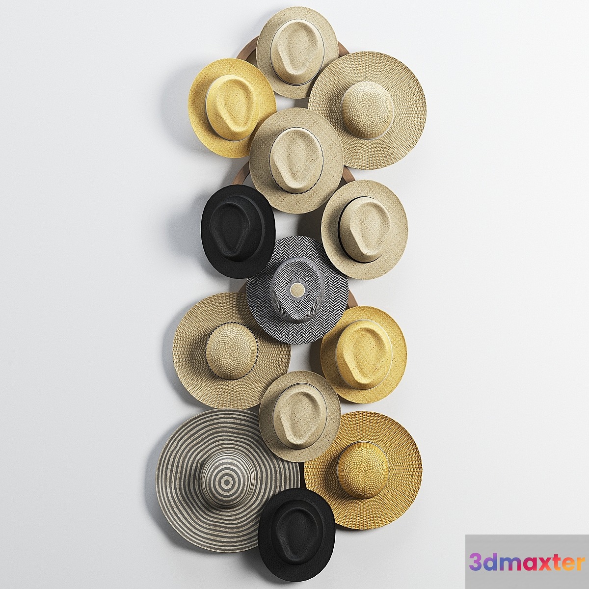 Decorative set of hats 3D Max