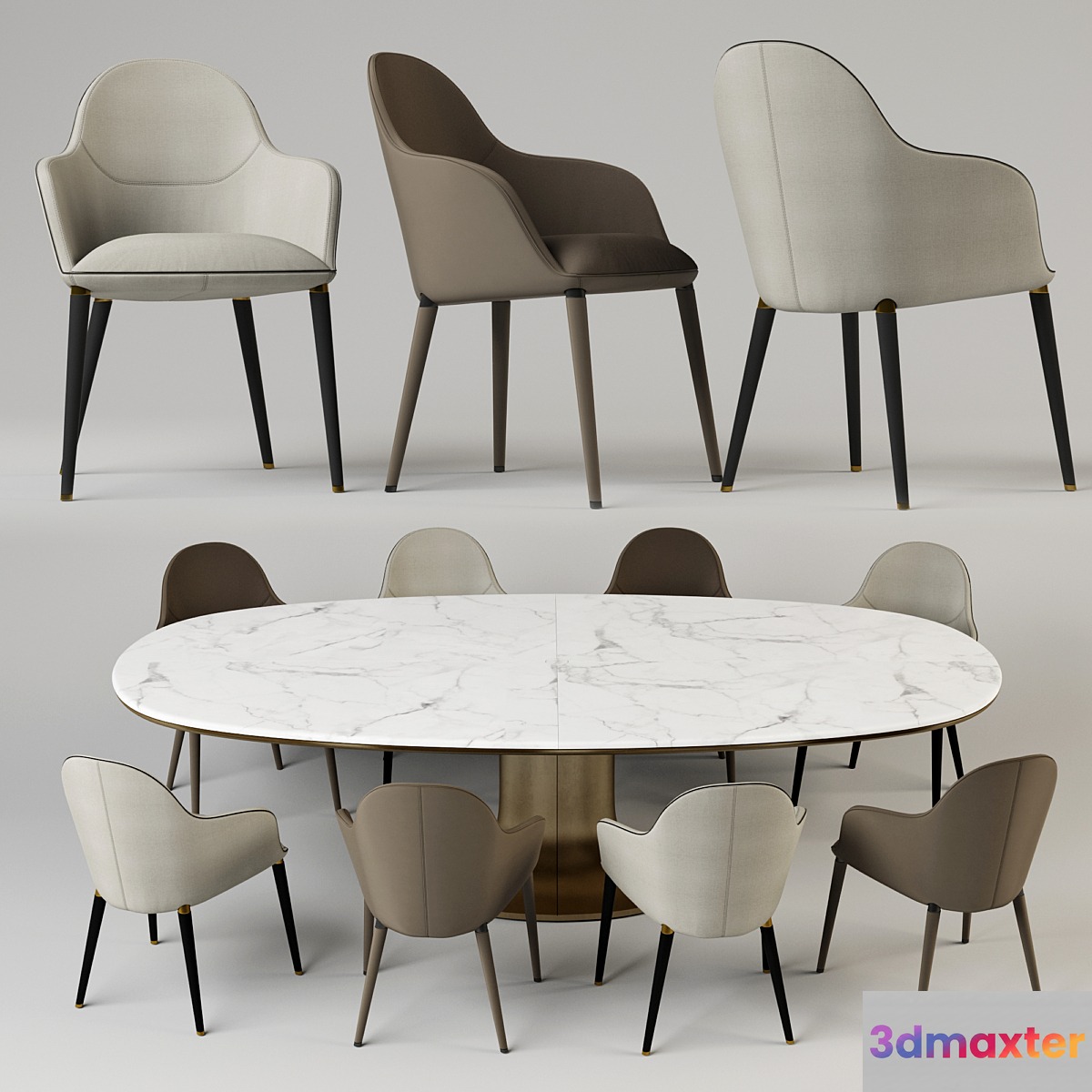 Chairs Giorgetti Selene. Table Giorgetti Mizar