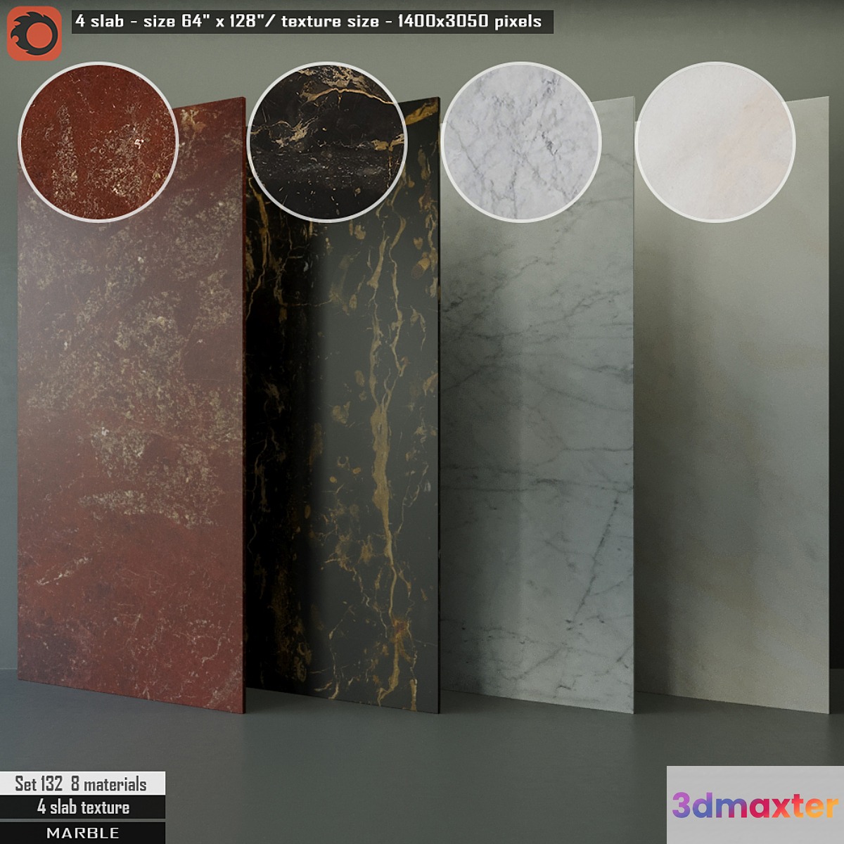 Marble Slab Set 132 3D Max