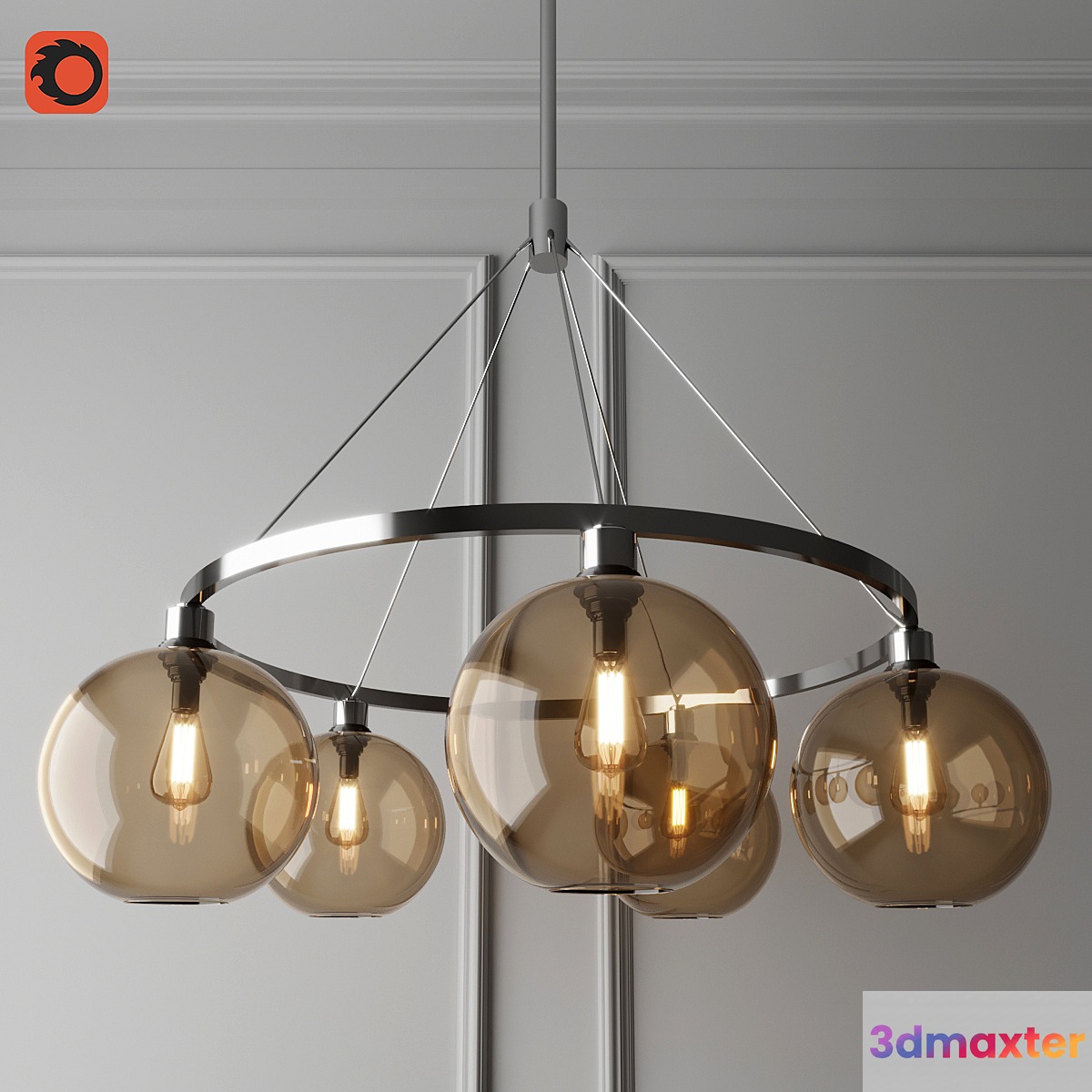 Luster Sola 36 Solitaire Chandelier 3D Max