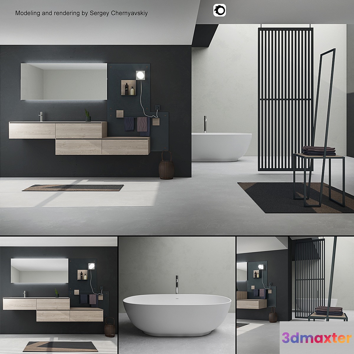 Bathroom furniture set Arcom Escape 3D Max
