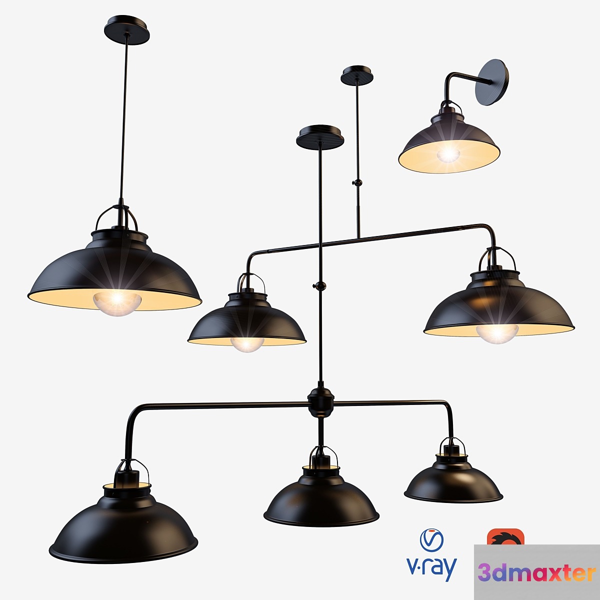 Suspended and wall lamps model HAMOIS from the company LUCIDE Belgium.