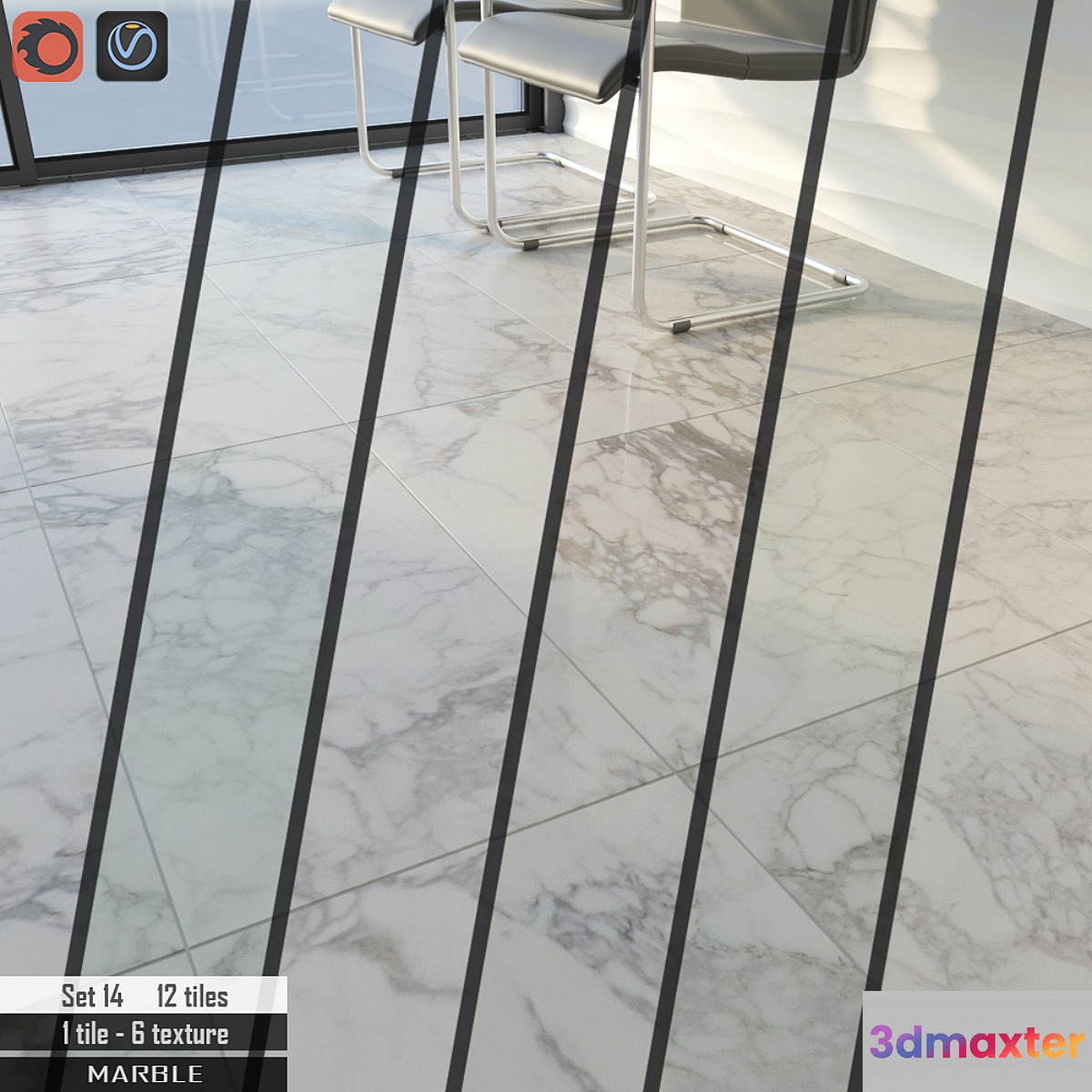 Stone tile Set 14 3D Max