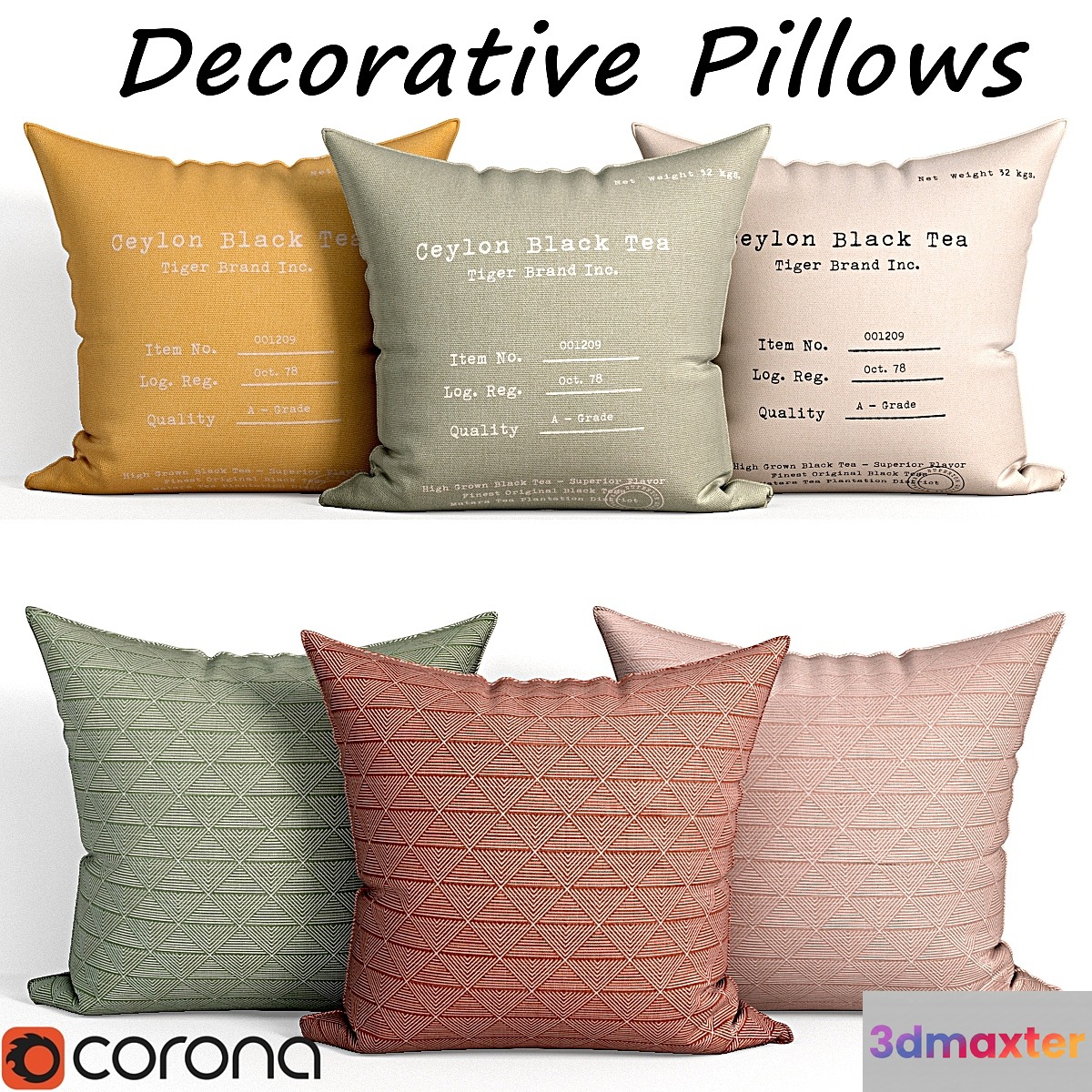 Decorative pillows set 119 3D Max