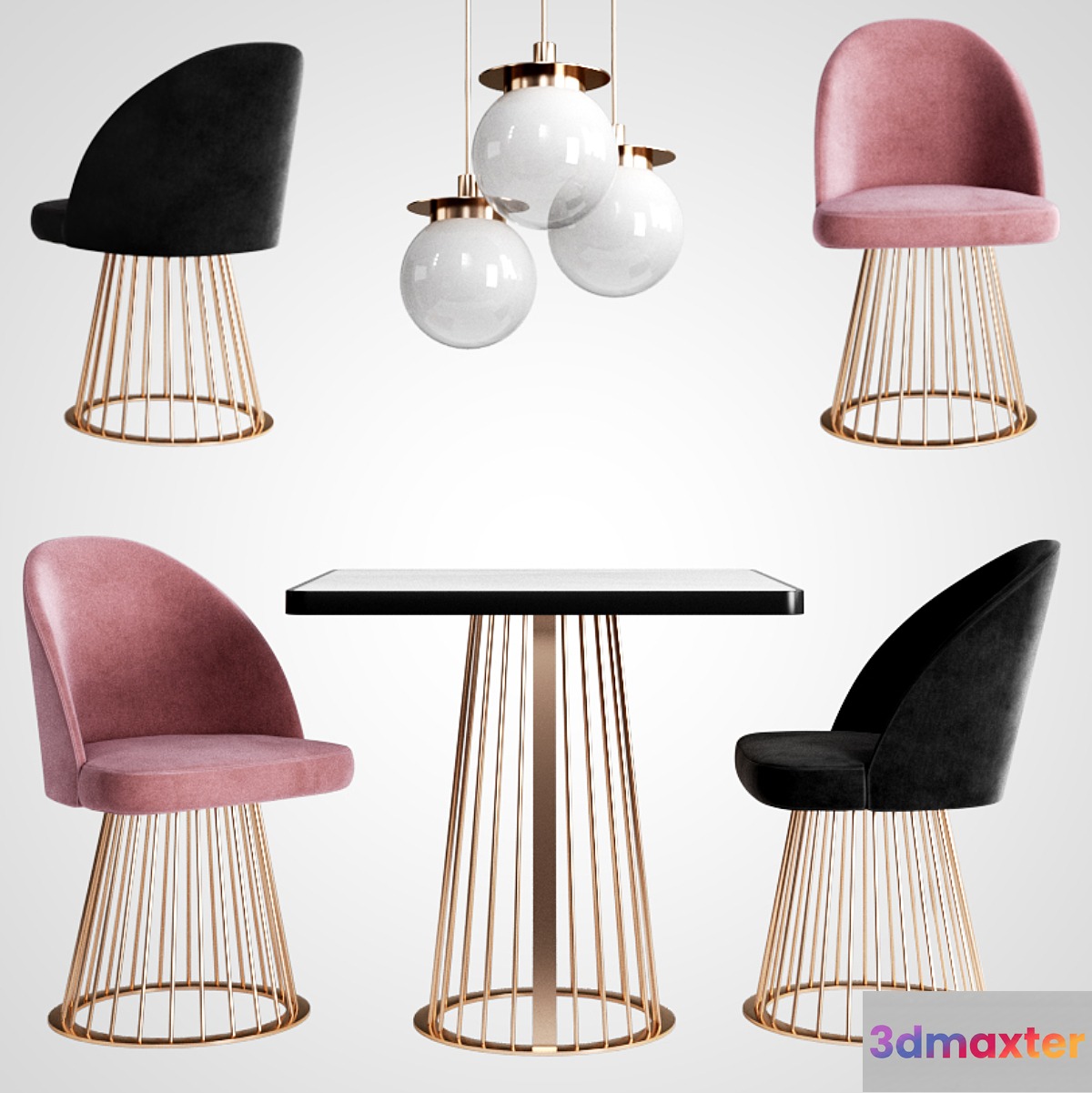 Giopagani Chair & Table Rendez Vous 3D Max