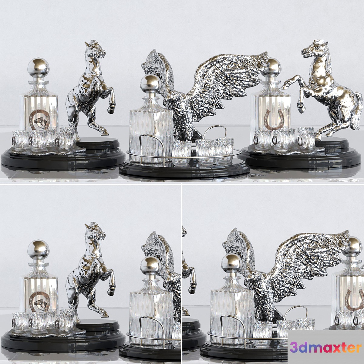 Elite set for strong drinks 3D Max