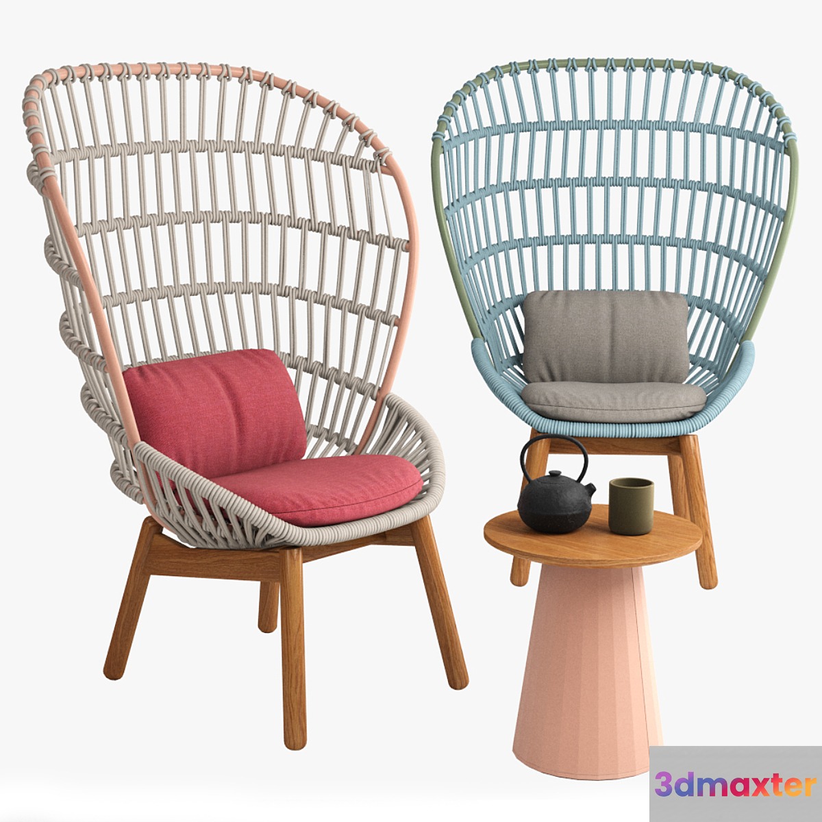kettal cala armchair wood feet 3D Max