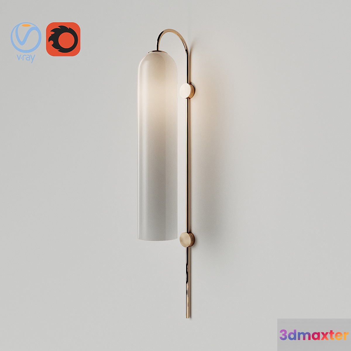Wall Float Lamp Milky 3D Max