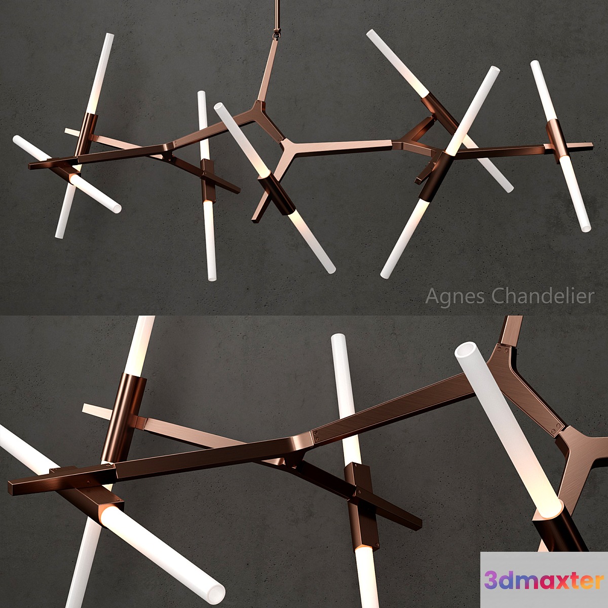 Agnes Chandelier 14 lights COPPER 3D Max