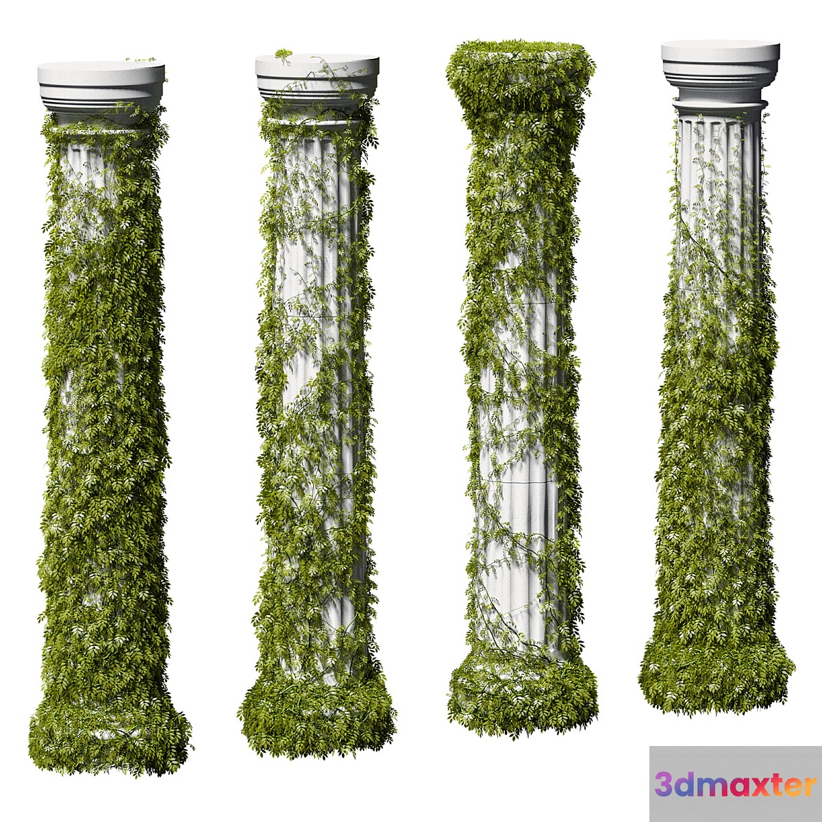 Leaves on a Doric column. 4 models 3D Max