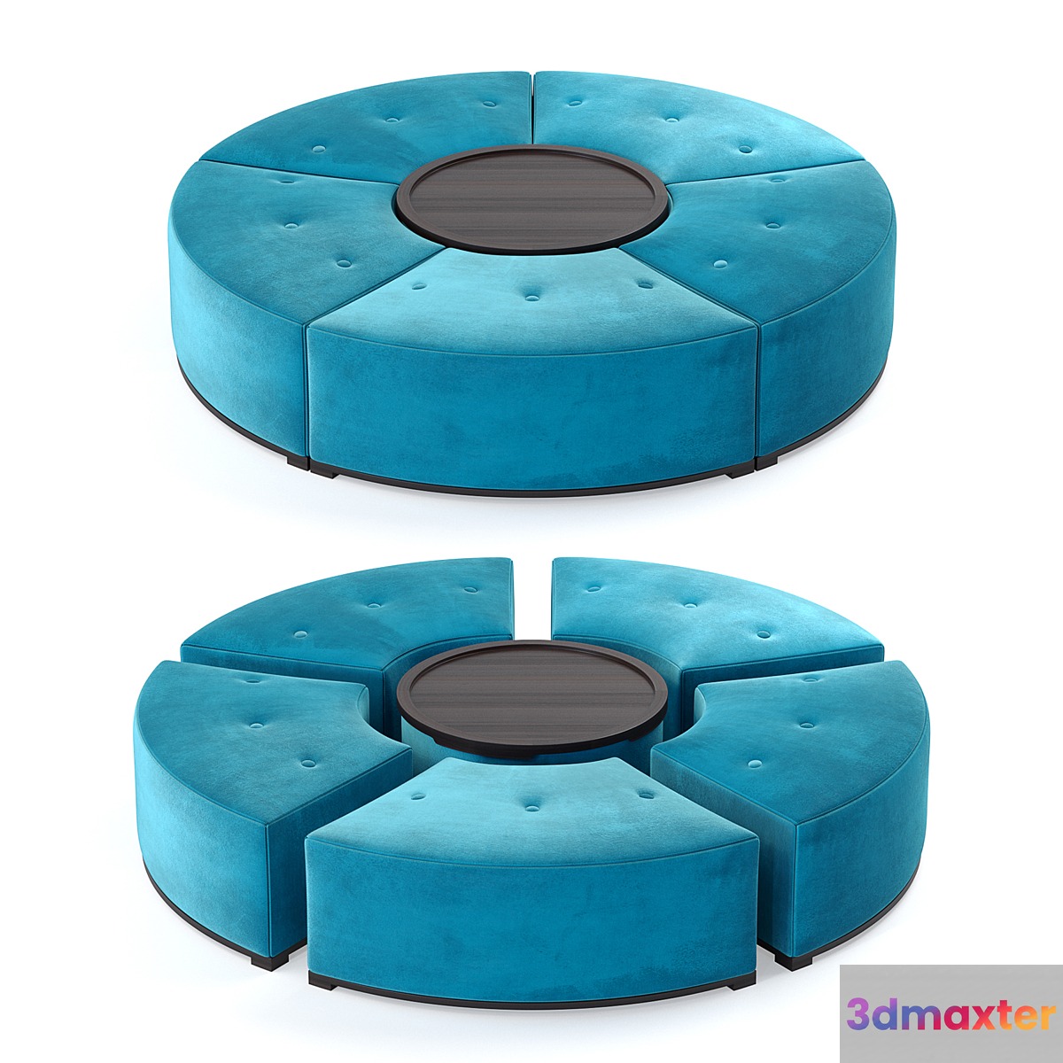 Quinto Footstool 3D Max