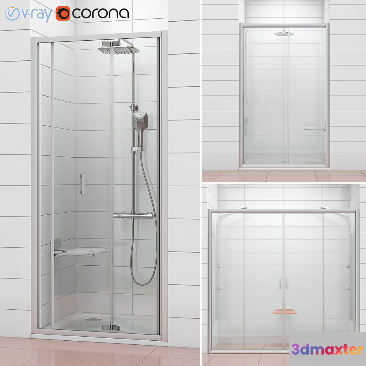 Shower doors Ravak | Blix 3D Max