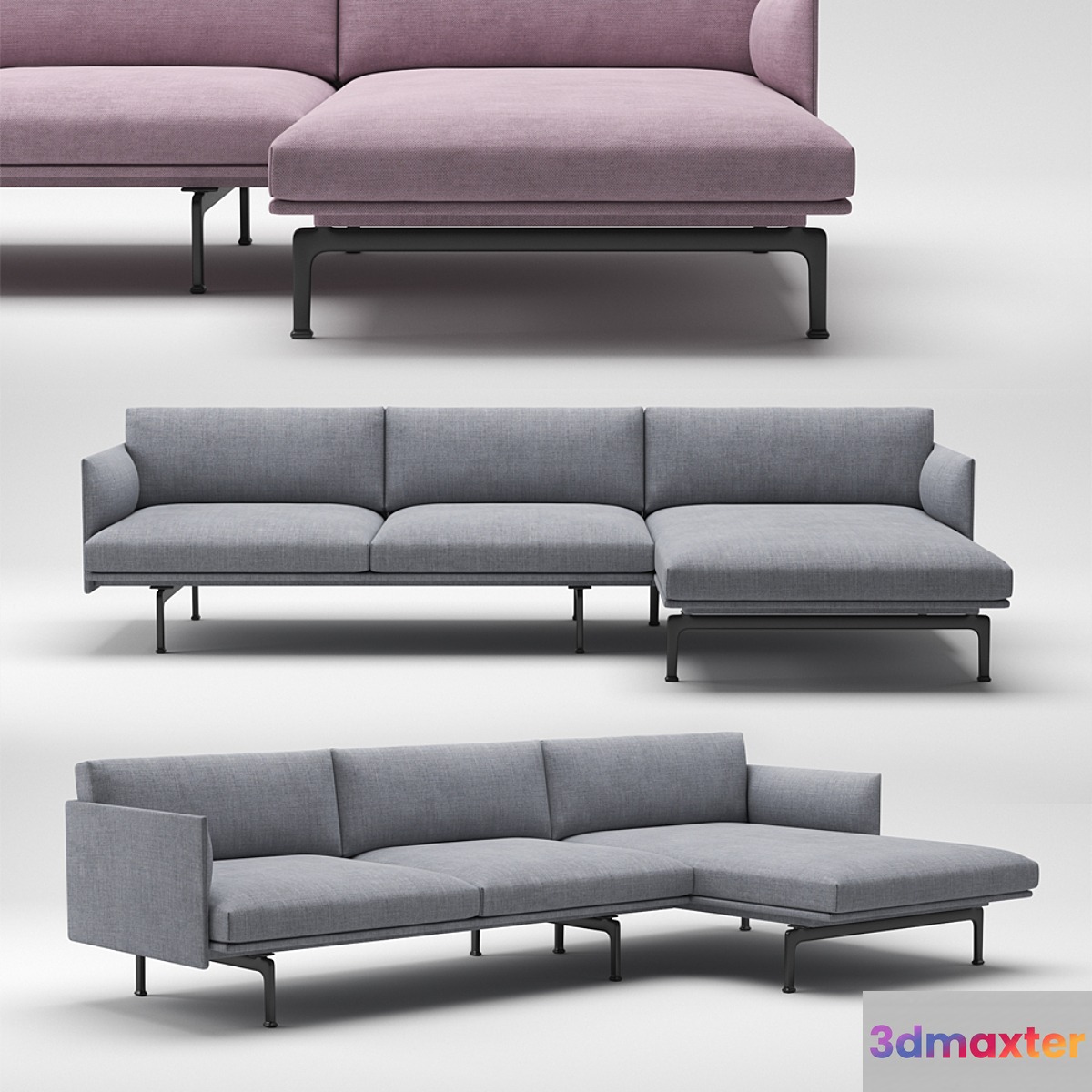 Muuto outline chaise longue 3D Max