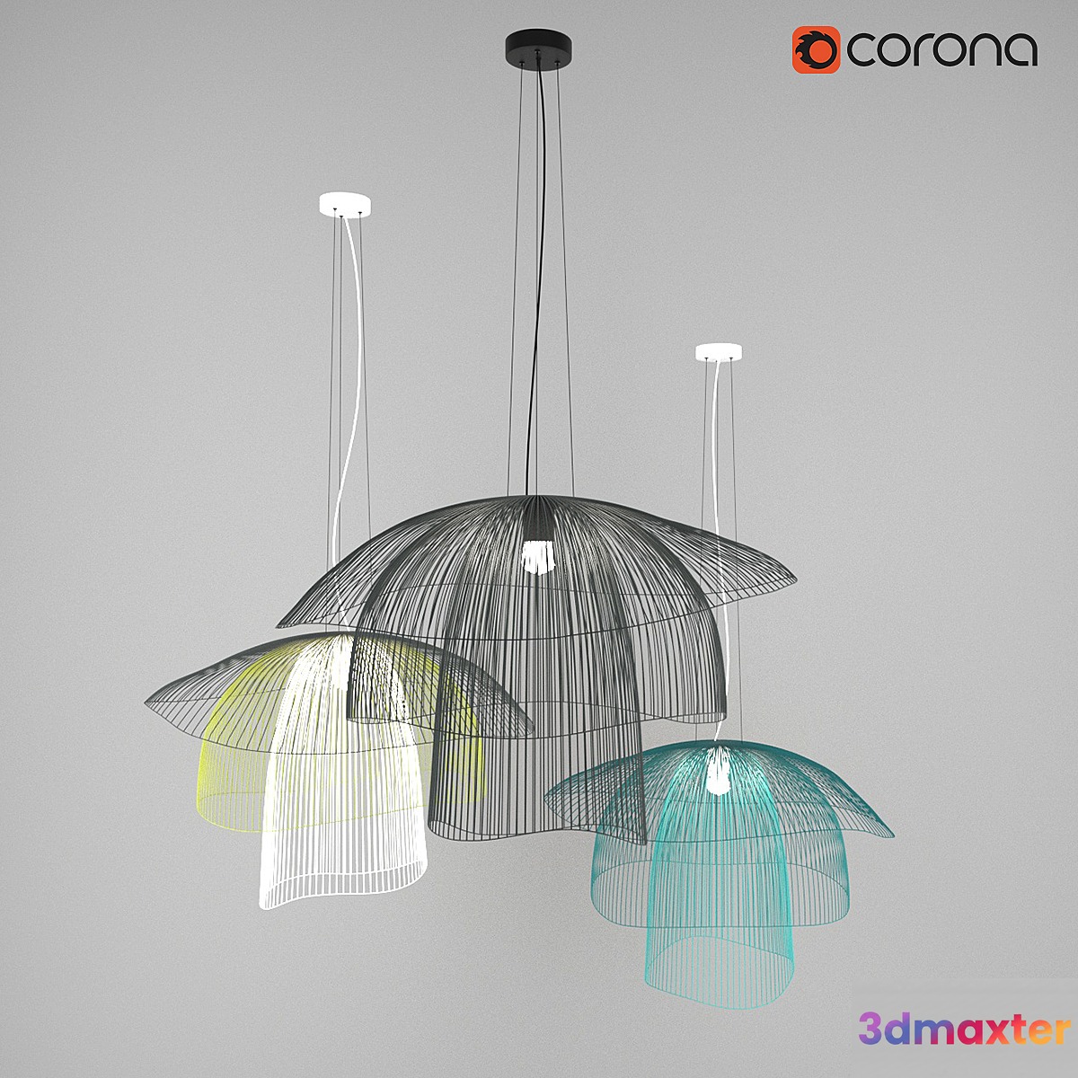 Suspension Papillon Forestier 3D Max