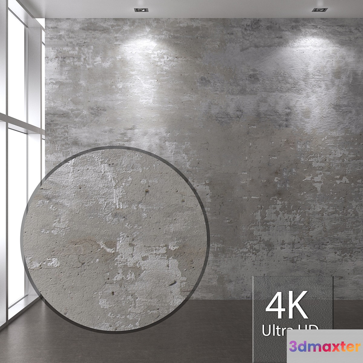 Concrete wall 120 3D Max