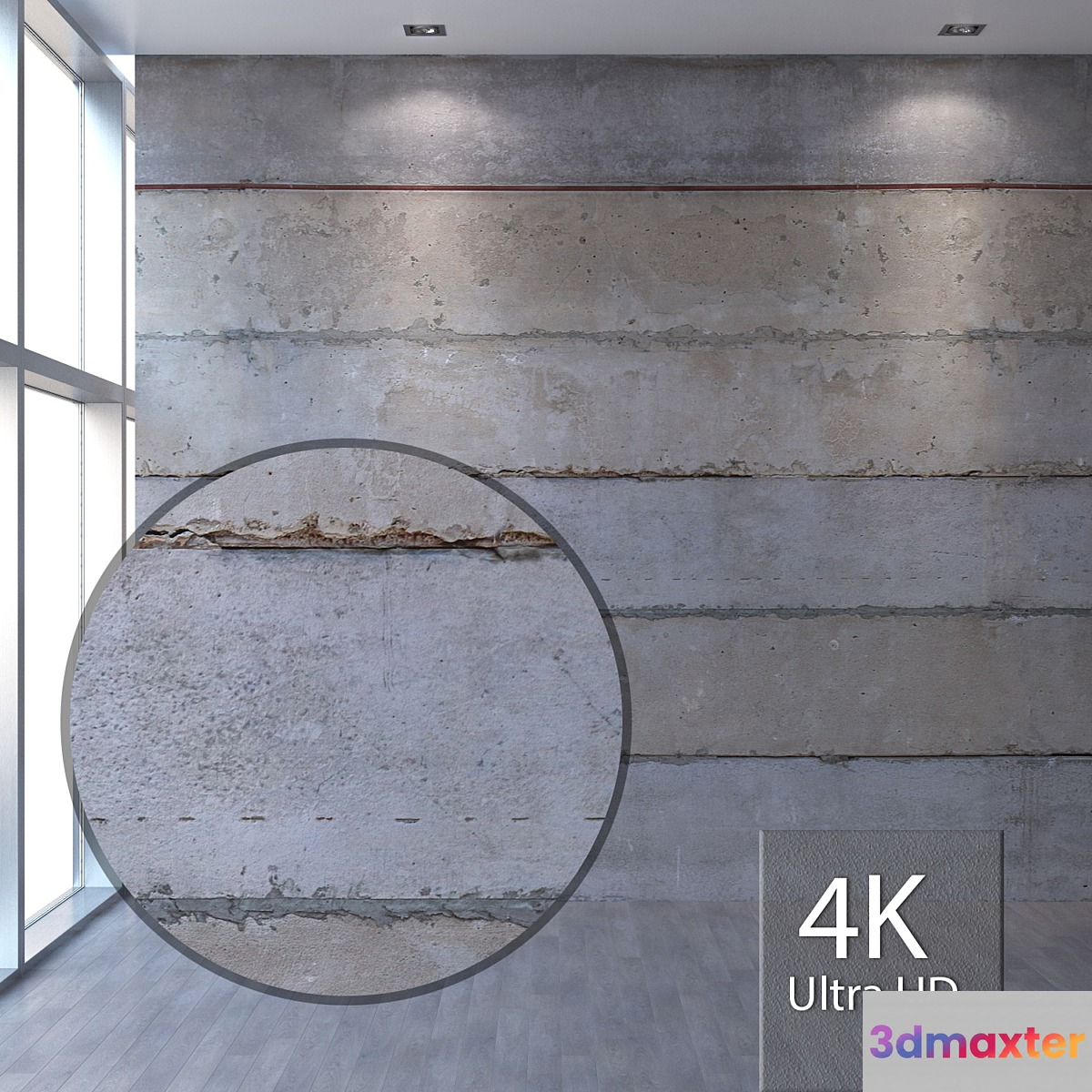 Concrete wall 319 3D Max