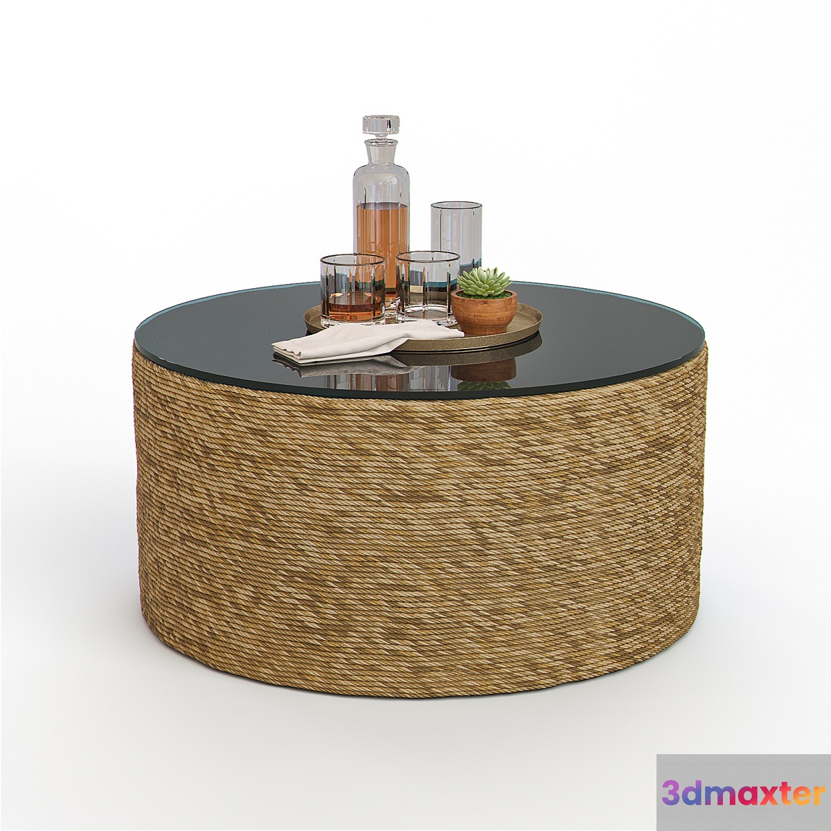 HARBOR Coffee Table + SOMERSET Glasses 3D Max