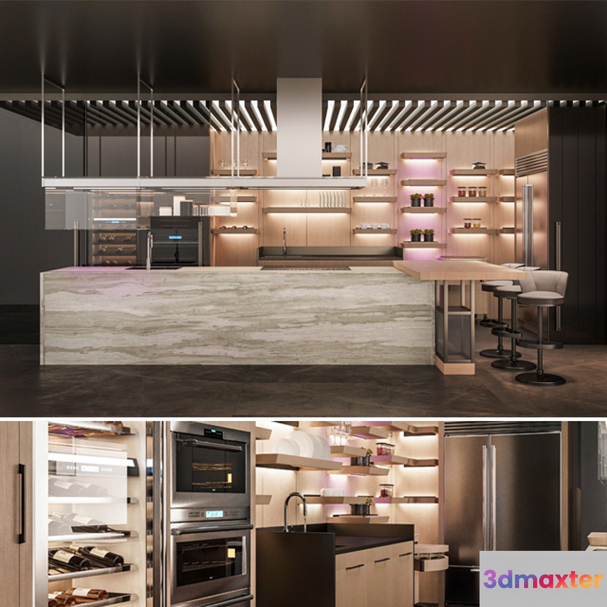 Giorgetti kitchen 3D Max