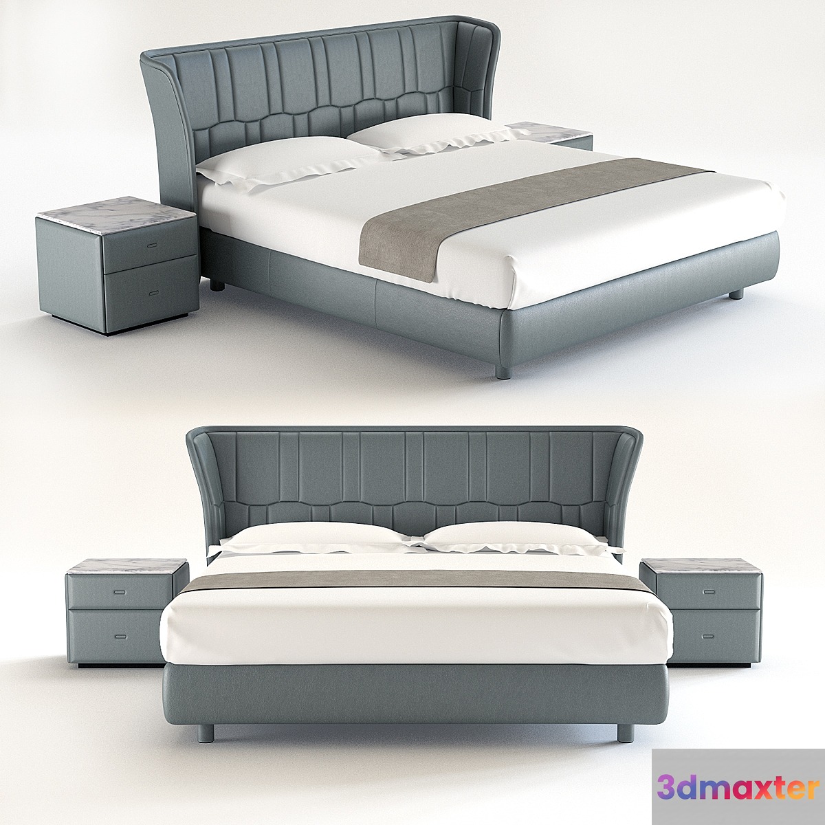 Bed Poltrona Frau Bed Lola Darling and MOONDANCE cabinet
