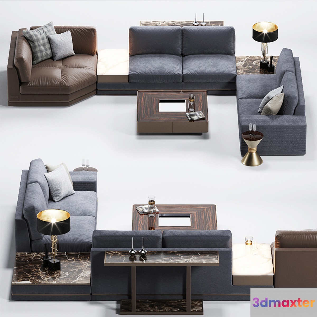Sofa SONEN W 574 Giuseppe Iasparra from Longhi 3D Max