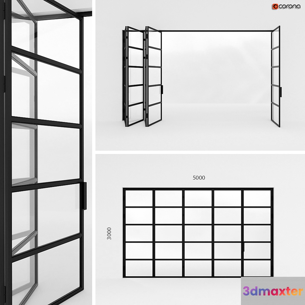 Metal door-accordion in the style of Loft 2 3D Max