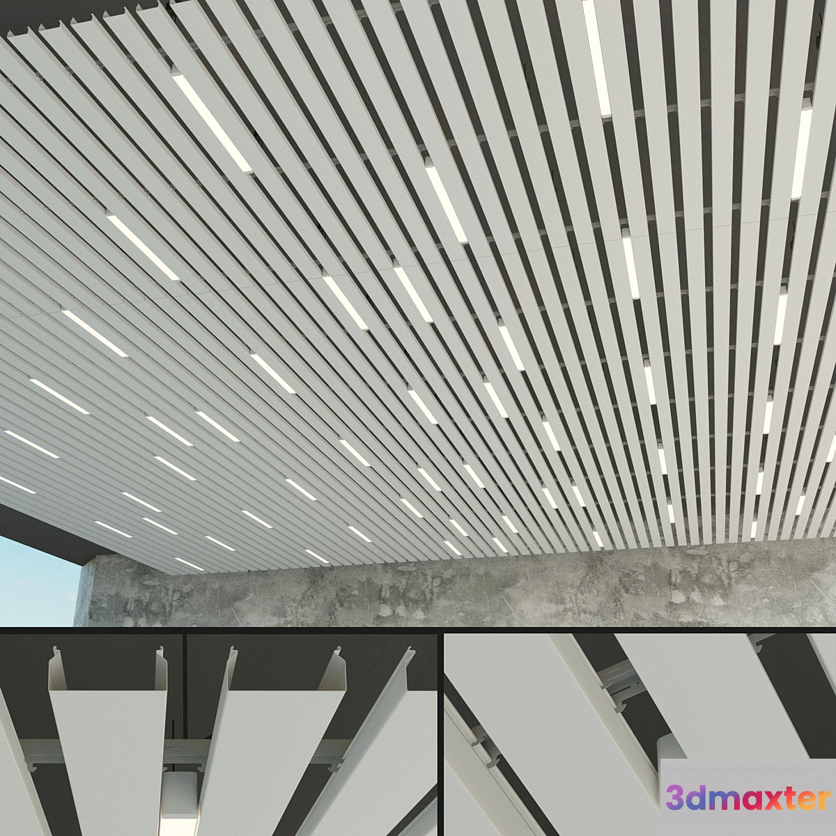 Suspended ceiling rack. 8 3D Max